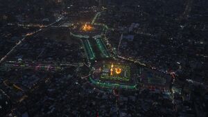 تصاویر هوایی از بین‌الحرمین در شب نیمه شعبان