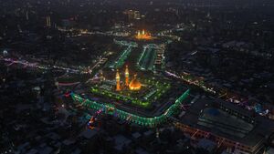 تصاویر هوایی کربلا در شب نیمه شعبان