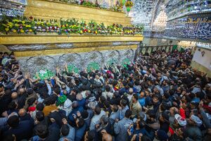 حال و هوای ضریح سیدالشهدا در روز ولادت حضرت مهدی(عج)