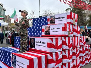 تابوت فرماندهان ارشد آمریکایی در راهپیمایی ۲۲ بهمن