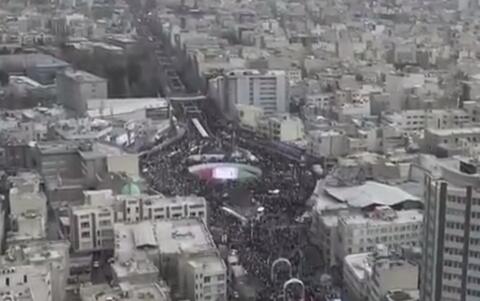 تصاویر هوایی از حضور مردم تهران در راهپیمایی ۲۲ بهمن