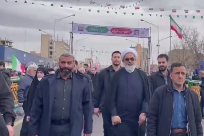 فیلم/ حضور رئیس سازمان قضایی نیروهای مسلح در راهپیمایی ۲۲ بهمن