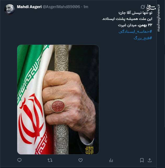 واکنش کاربران فضای مجازی به حضور گسترده مردم در ۲۲ بهمن