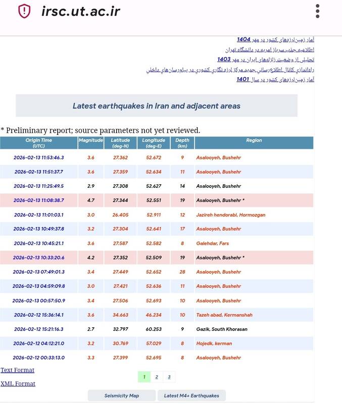 عسلویه دائم می‌لرزد | ثبت چندین زلزله بالای ۴ریشتر از صبح امروز