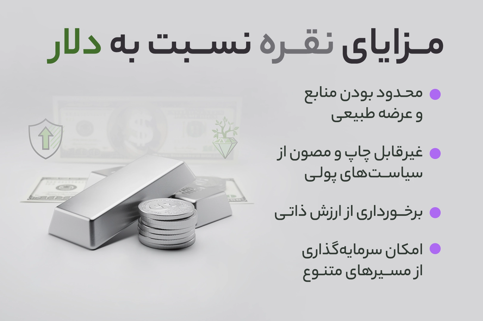 نقره یا دلار برای حفظ ارزش پول بهتر است؟