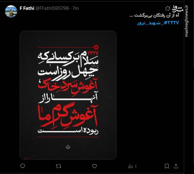 واکنش کاربران فضای مجازی به اربعین شهدای حوادث دی ماه