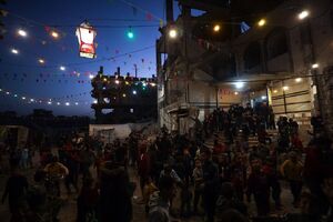 آذین‌بندی غزه به مناسبت آغاز ماه مهمانی خدا