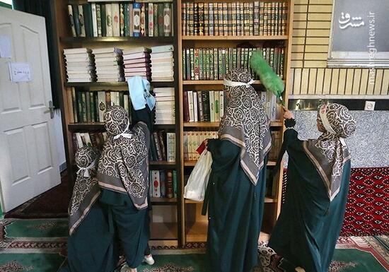 غبارروبی مساجد همدان در آستانه ماه مبارک رمضان