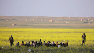 خروج نیروهای ترکیه از یک پایگاه نظامی در شمال شرق سوریه