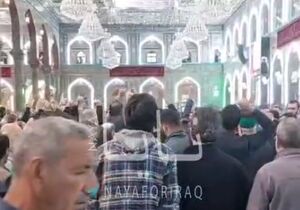 فیلم/ شعار "مرگ بر آمریکا" در حرم امام حسین(ع)