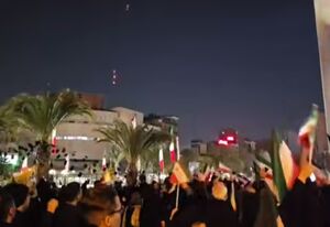 شعار "الله اکبر" مردم تهران همزمان با فعال‌شدن پدافند