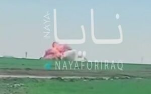 فیلم/ لحظه برخورد پهپاد شاهد ۱۳۶ به منطقه‌ای در اقلیم کردستان