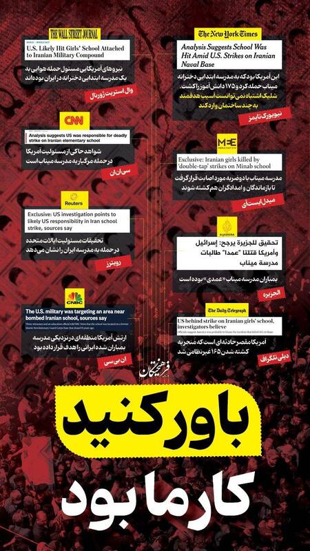 اعتراف هشت رسانه خارجی/ حمله به مدرسه میناب کار آمریکا بود