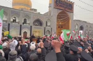 بیعت مردم با سومین رهبر ایران در حرم مطهر رضوی