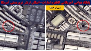 تصاویر ماهواره‌ای جدید از انهدام پایگاه‌ های آمریکا