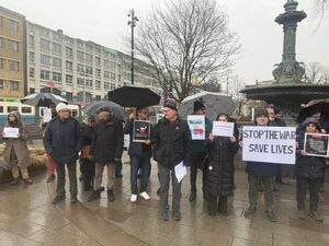 عکس/ تجمع در اعتراض به حمله به ایران در گوتنبرگ آلمان