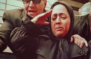 بدرقه پیکر شهید با احترام نظامی همسر