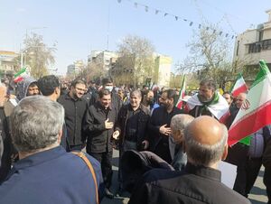عکس/ حضور مخبر در مراسم تشییع شهدای امروز در تهران