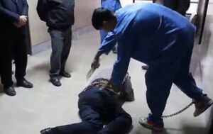 بازسازی صحنه جرم قتل مامور نیروی انتظامی با شمشیر