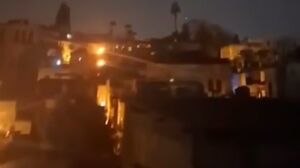 فیلم/ لحظهٔ اصابت موشک به جنوب اراضی اشغالی