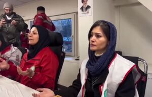 فیلم/ خانم بازیگر شعار مرگ بر آمریکا و اسرائیل سر داد