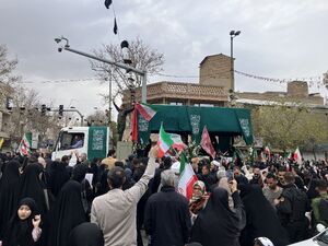 عکس/ تشییع باشکوه ۸ شهید غیرنظامی جنگ رمضان در قزوین