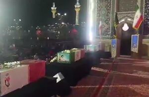 فیلم/ مراسم وداع با پیکر مطهر شهید "اسماعیل خطیب" در حرم رضوی