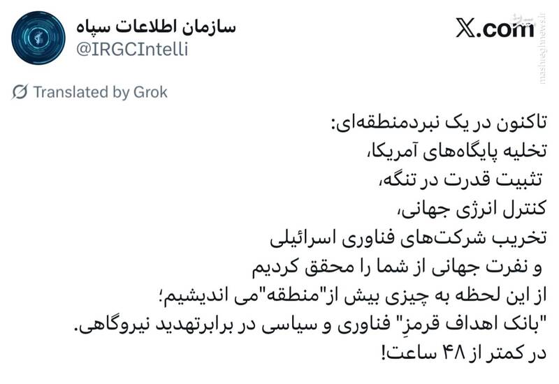اطلاعات سپاه از بانک اهداف قرمز رونمایی می‌کند!