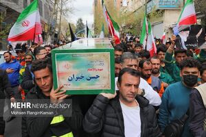 فیلم/ تشییع پیکر پاکبان شهید «حسن خیران» در رشت