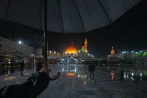 عکس/ بارش رحمت الهی در حرمین امامین عسکرین(ع)