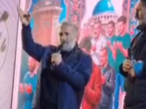 فیلم/ رجزخوانی مهران رجبی علیه اسرائیل در میدان ولیعصر