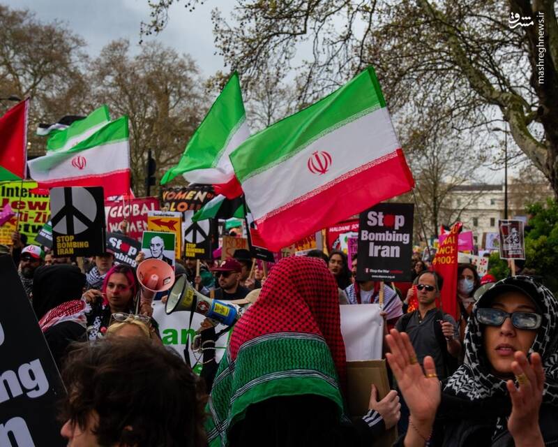عکس/ تظاهرات گسترده در لندن علیه جنگ با ایران