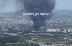 فیلم/ ستون دود عظیم از پالایشگاه حیفا بلند شد