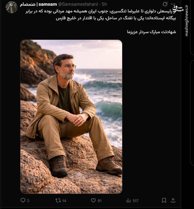 واکنش کاربران مجازی به شهادت فرمانده نیروی دریایی