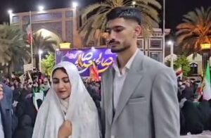 فیلم/ آغاز زندگی مشترک یک زوج در اجتماع مردم