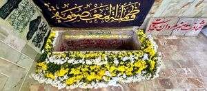 اولین تصویر از مزار سپهبد شهید موسوی در حرم بانوی کرامت