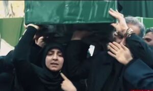 فیلم/ وداع حماسی همسر شهیدمحسن قربان‌نژاد