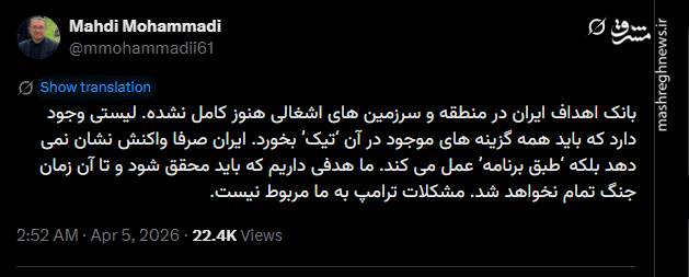 بانک اهداف ایران در منطقه و سرزمین های اشغالی هنوز کامل نشده