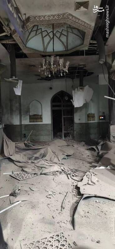 تصویری از مسجد دانشگاه شریف پس از حمله دشمن