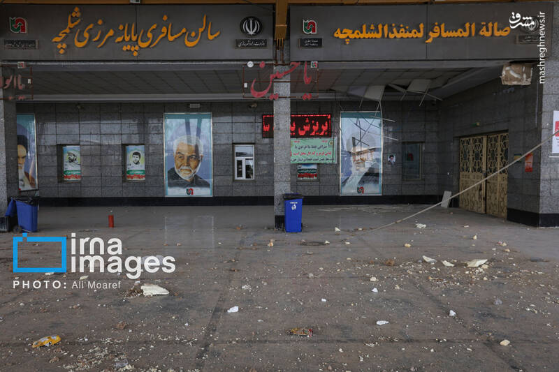 عکس/ حمله هوایی دشمن به پایانه مرزی شلمچه