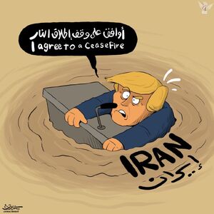 کاریکاتور کمال شرف از موافقت ترامپ با توقف حملات