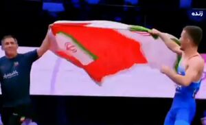 فیلم/ دور افتخار والی‌زاده با پرچم ایران