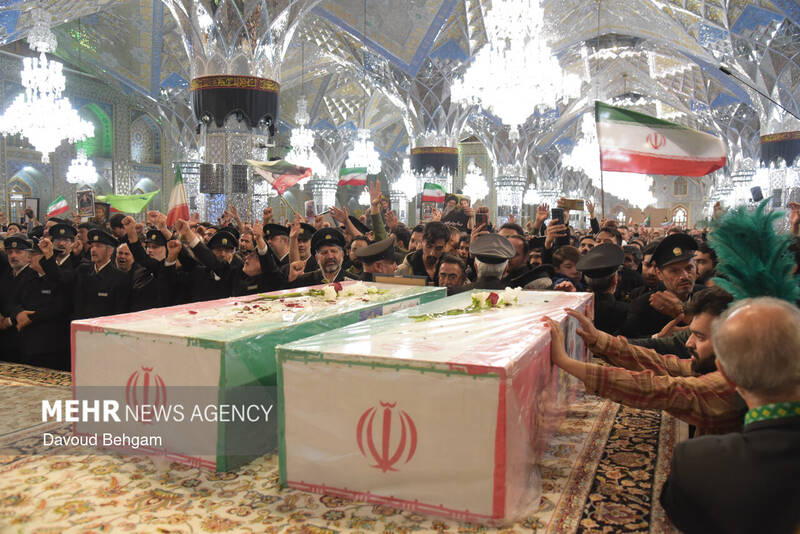مراسم وداع با پیکر شهدای اقتدار ایران اسلامی