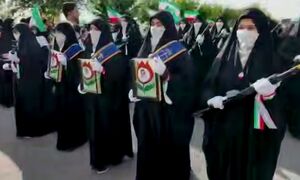 فیلم/ رژه دختران جان فدای ایران در قم