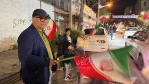 عکس/ حضور آقای کارگردان همراه با نوه‌هایش در تجمعات شبانه تهران