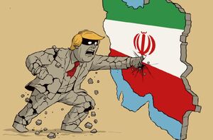 یاوه گویی ترامپ در مورد فروپاشی ایران به روایت کاریکاتوریست یمنی