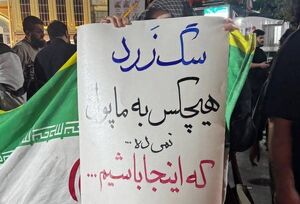 دست‌نوشته‌ای جالب در تجمعات مردمی