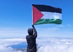 فیلم/ برافراشته شدن پرچم فلسطین در بلندترین نقطه پرتغال