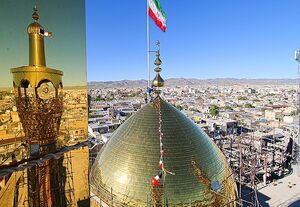 عکس/ آغاز عملیات مرمت گنبد حسینیه اعظم زنجان