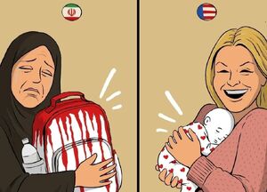 کاریکاتور/ تولد فرزند سخنگوی کاخ سفید یه قلم کمال شرف